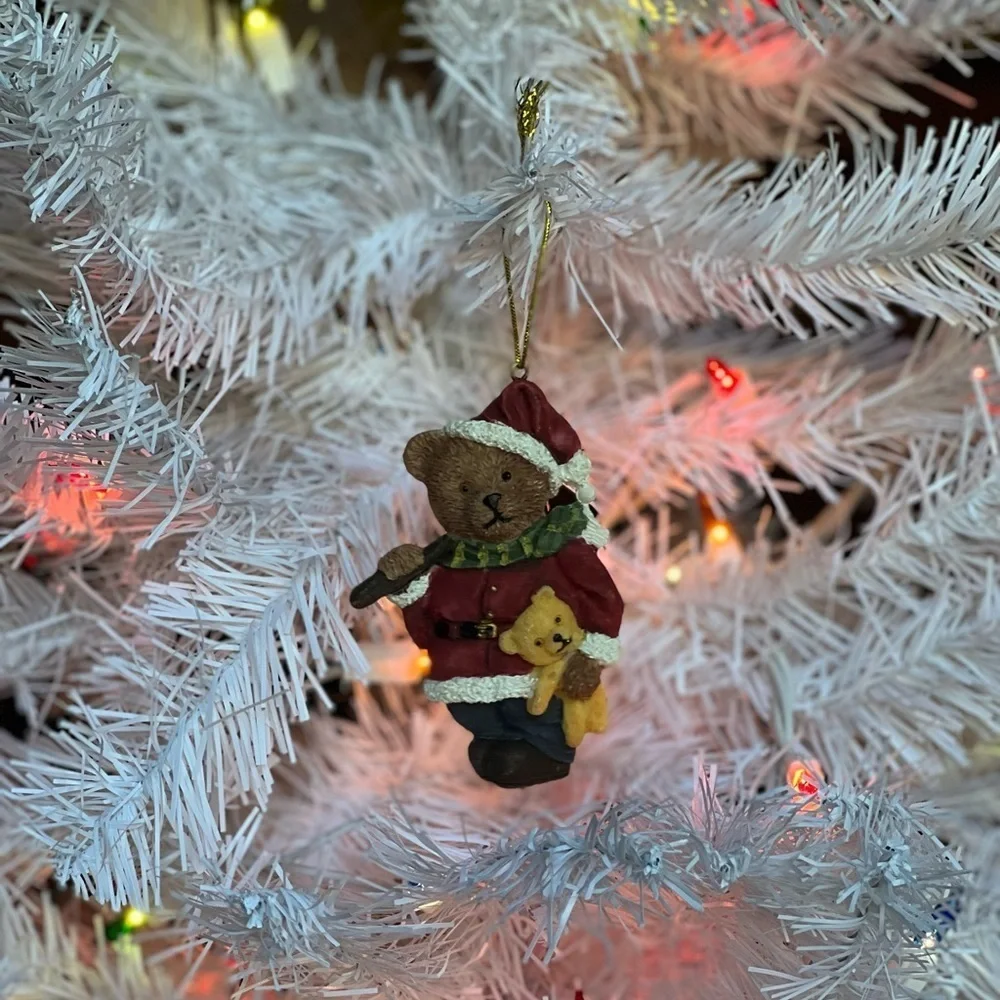 Vintage Teddy Bear Christmas Tree Ornament